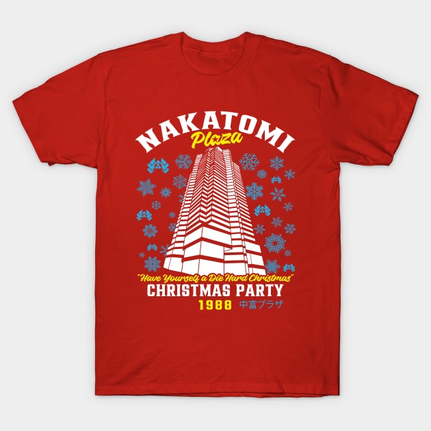 Christmas Nakatomi Building Die Hard T-Shirt by Alema Art